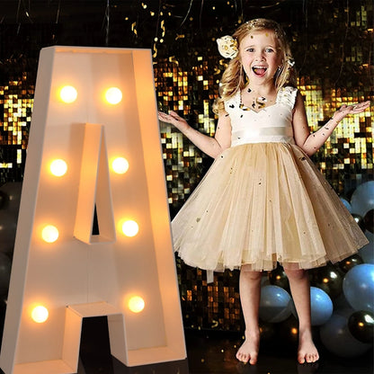 91.5CM Giant Letter Led Light Frame Box Baby Shower Christmas 1st Birthday Wedding Party Decor DIY Name Balloon Filling Box