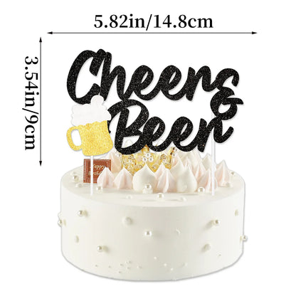 Beers Happy Birthday Party Banner Beer Cups Balloon Cheers Cake Topper Decorations Men Beer Birthday Bachelorette Party Supplies