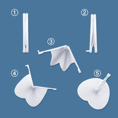 20/100 PCS Foldable DIY Painting Heart Shape Round Paper Fan Wedding Party Guest Gifts Decoration Anniversary Kids Party Favors