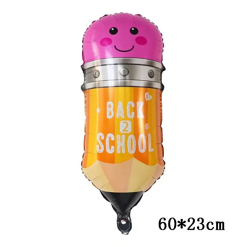 Crayon Box Pencil Foil Balloons School Bag Graduation Helium Balloon Learning Birthday Party Decor Start Back School Globos
