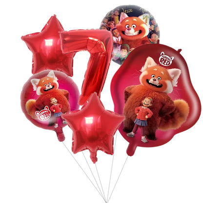 Disney Turning Red Party Supplies Paper Napkin Tablecloth Plates Balloons Panda Theme Baby Shower Kids Birthday Party Decoration