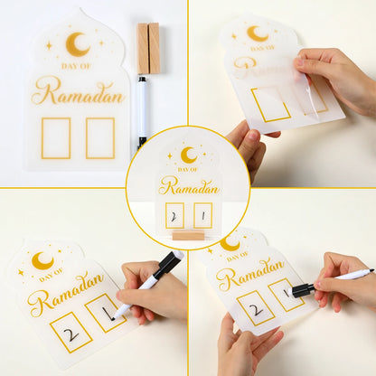 Ramadan Kareem Countdown Calendar Ornament Eid Mubarak Decoration 2025 For Home Muslim Islamic Festival Eid Al-Fitr Party Favors