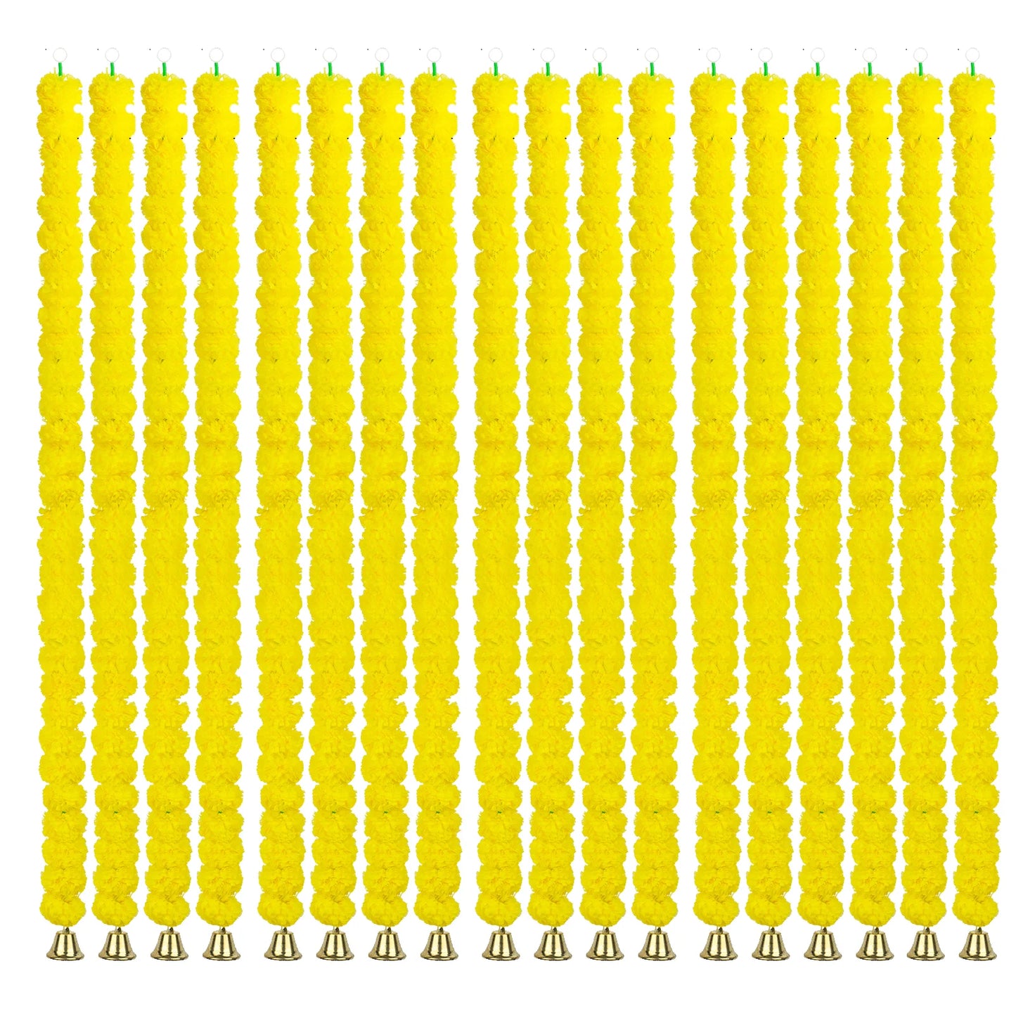 5-50pcs Marigold Flower Garlands Artificial Flower Garland for Indian Décor,Pooja, Diwali, Fiesta Day of The Dead, Mexican Party