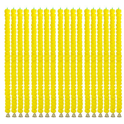 5-50pcs Marigold Flower Garlands Artificial Flower Garland for Indian Décor,Pooja, Diwali, Fiesta Day of The Dead, Mexican Party