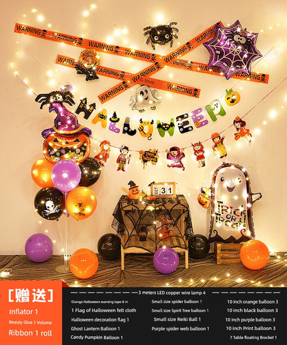 Background Wall Decoration Pumpkin Lamp Children Props Balloon