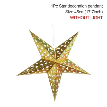 Hollow Star Hanging Pendants Ramadan Decorations 2025 for Home Ramadan Islamic Muslim Party Gifts Eid Mubarak Home Decorations