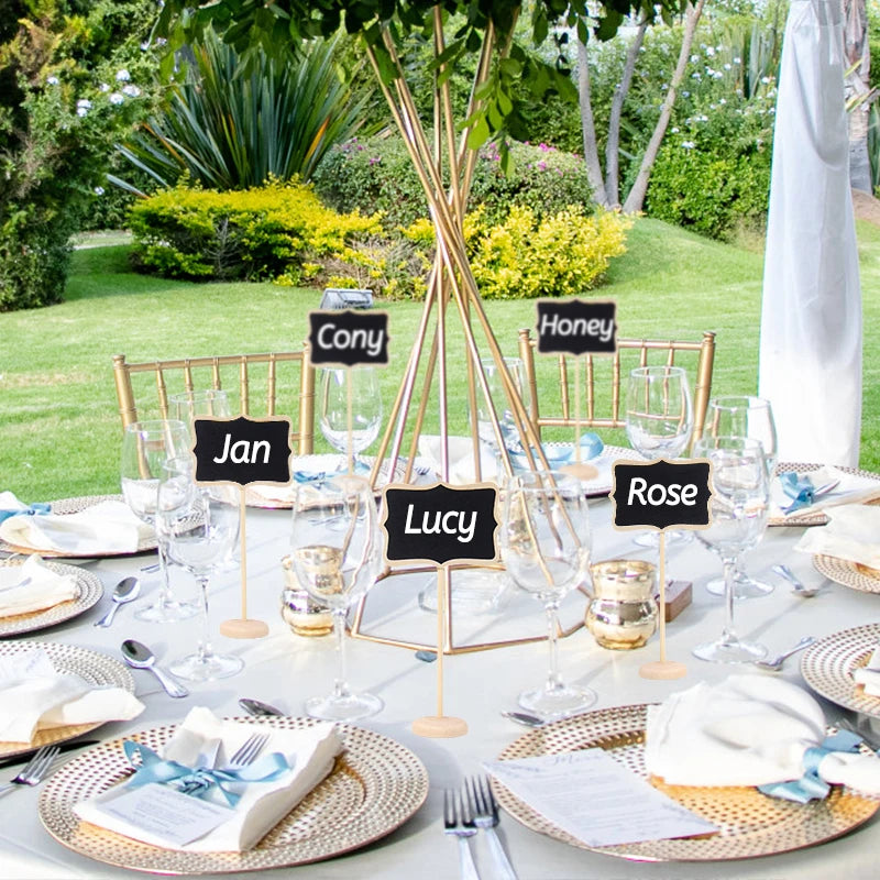 Wedding Blackboard Mini Wooden Chalkboard Message Sign Food Buffet Labels for Wedding Birthday Party Table Decoration Place Card