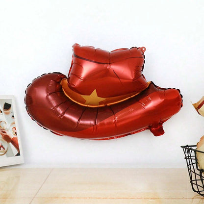 8pcs western themed party balloons, including cowboy boots and cowboy hat balloons, western themed birthday, bachelorette party