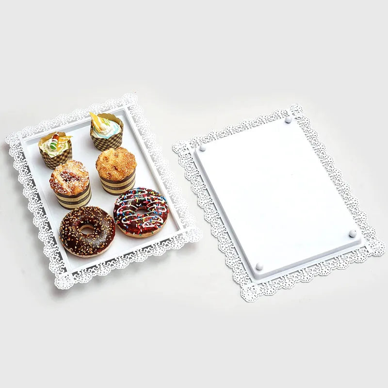 6 Pcs Gold Metal Cake Holder Set,Circular Cupcake Holder,Christmas Decoration Dessert Table,Donut plate，Wedding, Birthdayparty