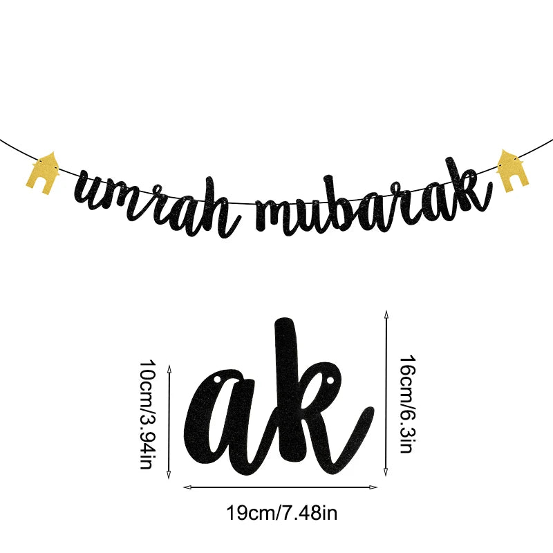 Eid Mubarak Paper Banner Garland 2025 Ramadan Moon Star Mosque Hanging Swirl Home Decoration Ornaments Islamic Muslim Party Gift