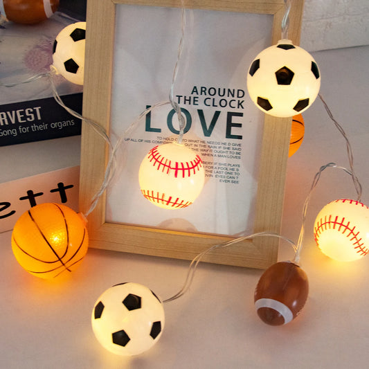 Sports Ball Theme Party Supplies Football Rugby Baseball Basketball String Light Kids Birthday Party Supplies Home Bedroom Decor