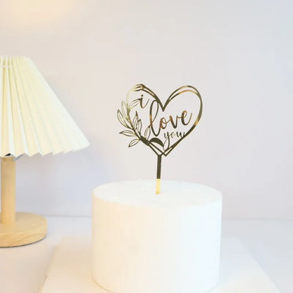 Big Red Love Wedding & Engagement Party Cake Toppers Acrylic Love Valentine's Day Cake Topper for Wedding Party Cake Decorations
