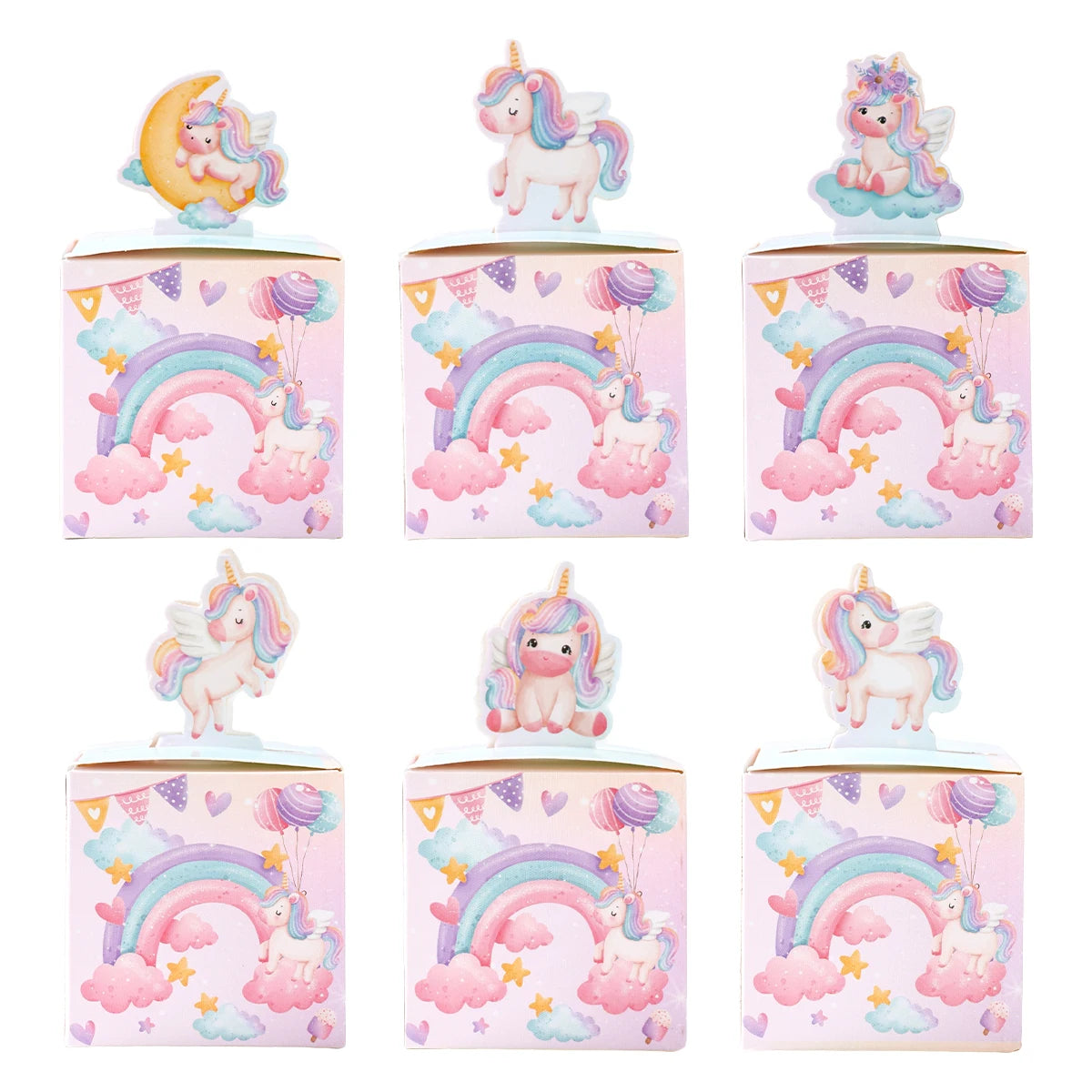 Unicorn 3D Paper Candy Boxes Gift Packing Box Unicorn Theme Party Decoration Kids Wedding Baby Shower Party Supplies Favors