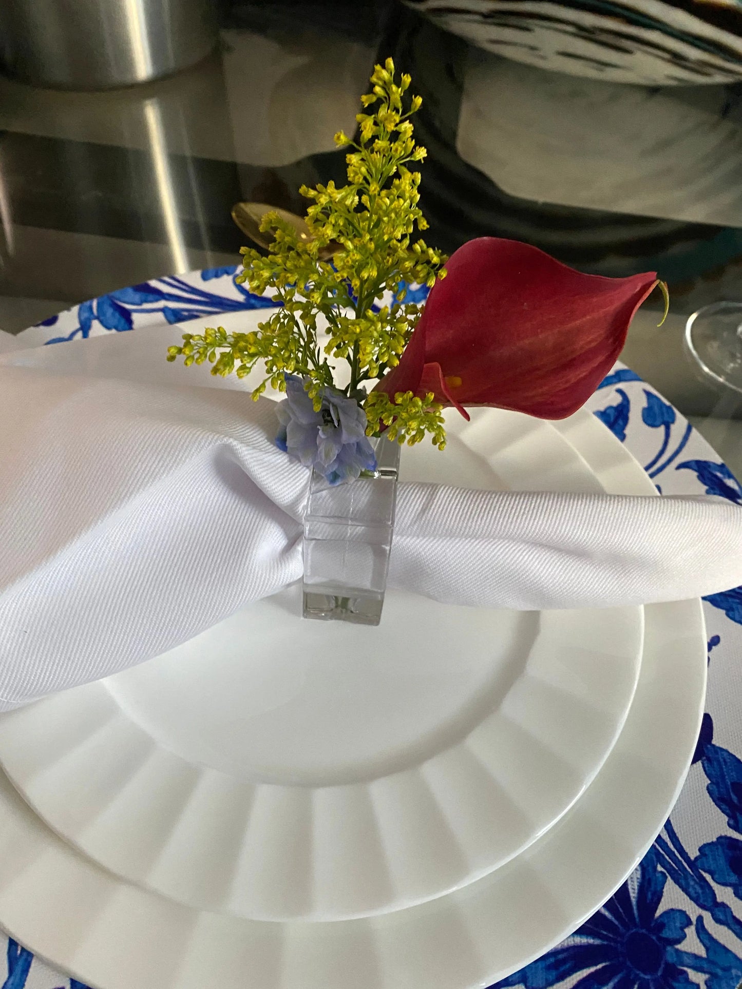 4-20Pcs Acrylic Napkin Rings Clear Napkin Holders Mini Flower Bud Vase for Wedding Birthday Banquet Table Decor