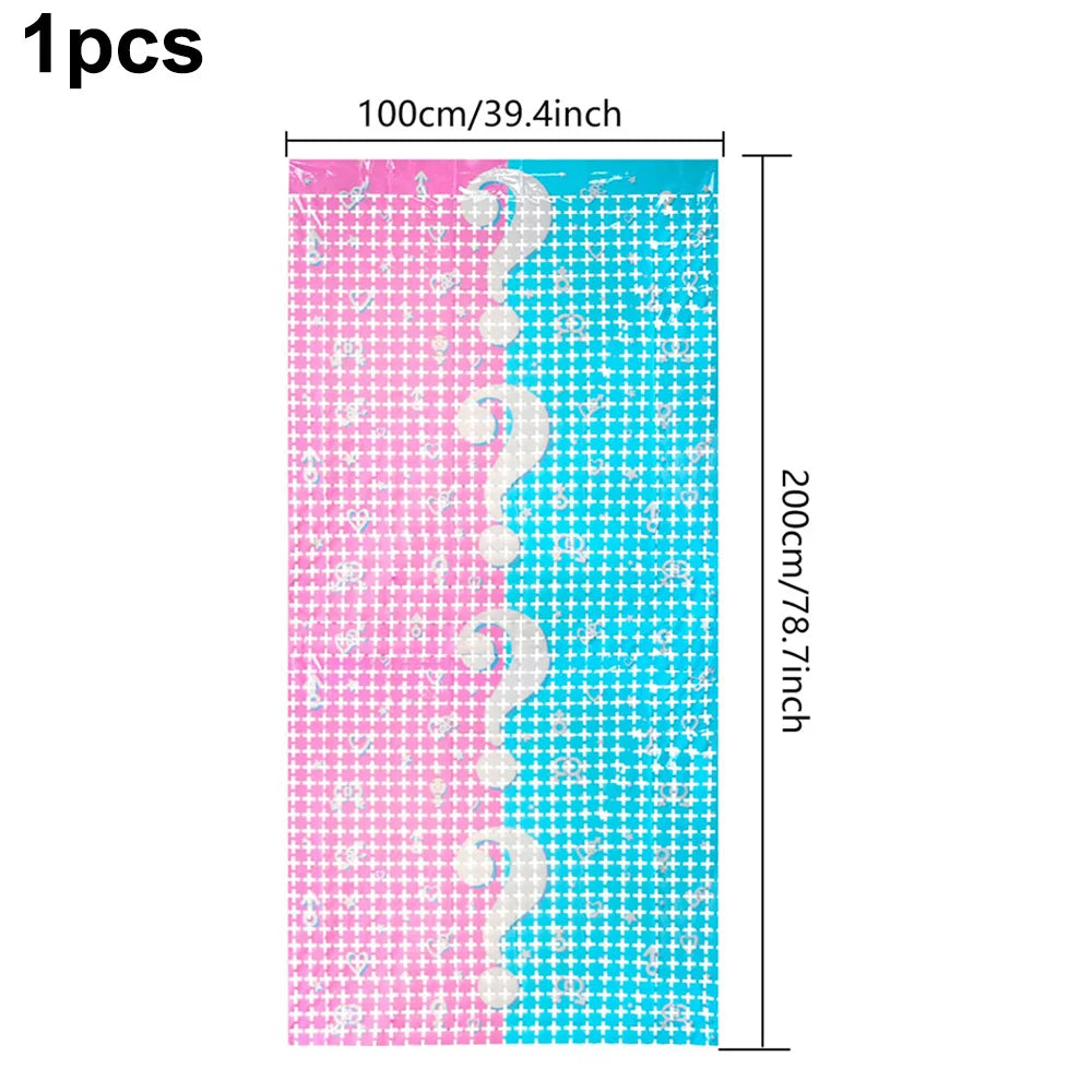 Gender Reveal Party Supplies Oh Baby Boy or Girl Banner Ceiling Hanging Decor Backdrop Pink Blue Tassel Baby Shower Decoration