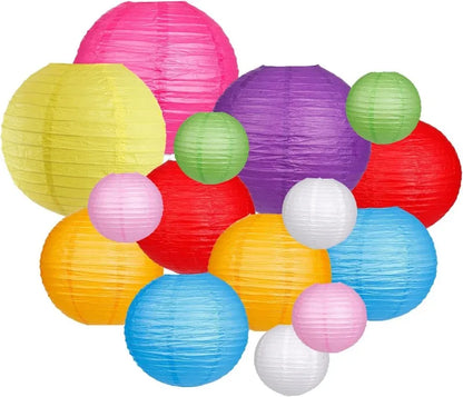 15Pcs Sage Green Set Round Paper Lantern For Baby Girl Shower Decoration Baptism Party Decor Hanging Pompom Crafts Ornament