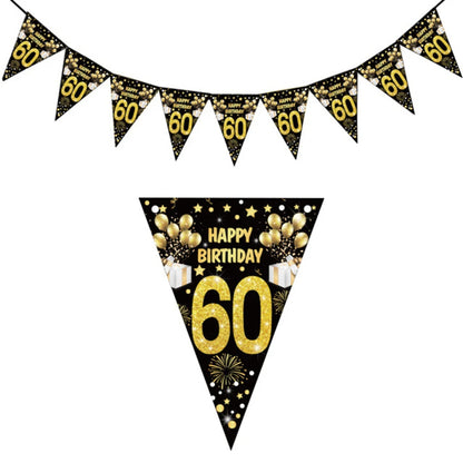 60 Years Birthday Party Decorations Happy 60th Birthday Paper Banner 12inch Latex Balloons 60th Birthday Party Hanging Supplies