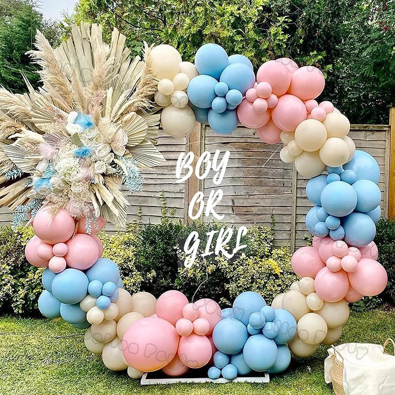 Birthday Party Ballon Garland Arch Kit Gender Reveal Balloons Maca Blue Pink Baloon Latex Boy Or Girl Baby Shower Decorations