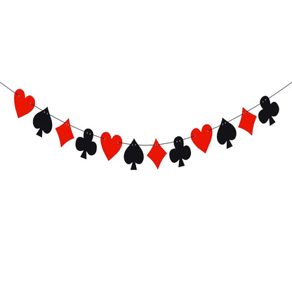 Las Vegas Theme Casino Backdrop Hanging decor Garland Banner Poker tablecloth table cover Casino Night Poker Party Decorations