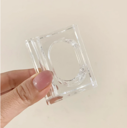 4-24Pcs Acrylic Napkin Rings Flower Vase Napkin Holders Clear Square Napkin Rings Bulk for Wedding Party Banquet Table Decor