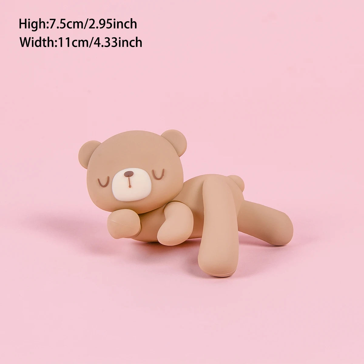 New 3D Pink Blue Bear Cake Topper Cute Mini Bear Doll Cake Decoration Boy Girl Birthday Party Gender Reveal Baby Shower Supplies