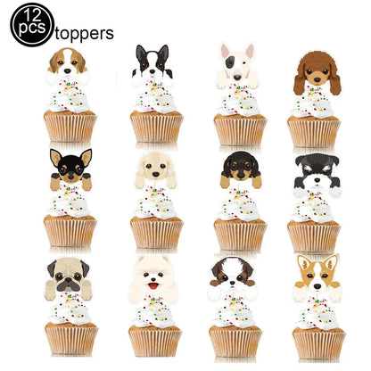 Dog Birthday Party Supplies Pet Dog Disposable Tableware Paper Plates Napkins Cups Puppy Birthday Party Baby Shower Decorations