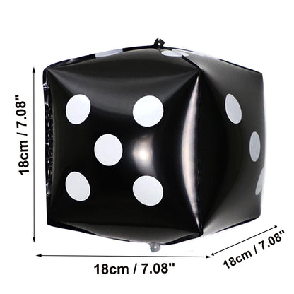 2/6/10pcs/lot 18cm Cube Foil Balloons Dice Foil Ballon Casino Theme Party Adult Birthday Decor Las Vegas Party Poker Theme Party
