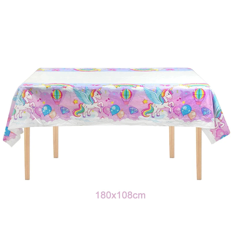 Unicorn Party Decoration Happy Birthday Banner Girl Unicorn Paper Mask Macaron Balloon Rainbow Unicorn Party Best Choice