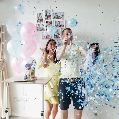 Boy or Girl Gender Reveal Party Decoration 36'' Giant Black Latex Balloon Blue Pink Confetti Baby Shower Globos Supplies