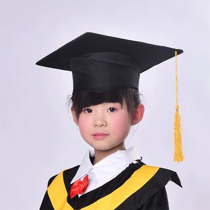 Children Graduation Hat Mortarboard Tassels Square Board Decorative Unisex Kids Boy Girls Graduation Party Hierophant Hat