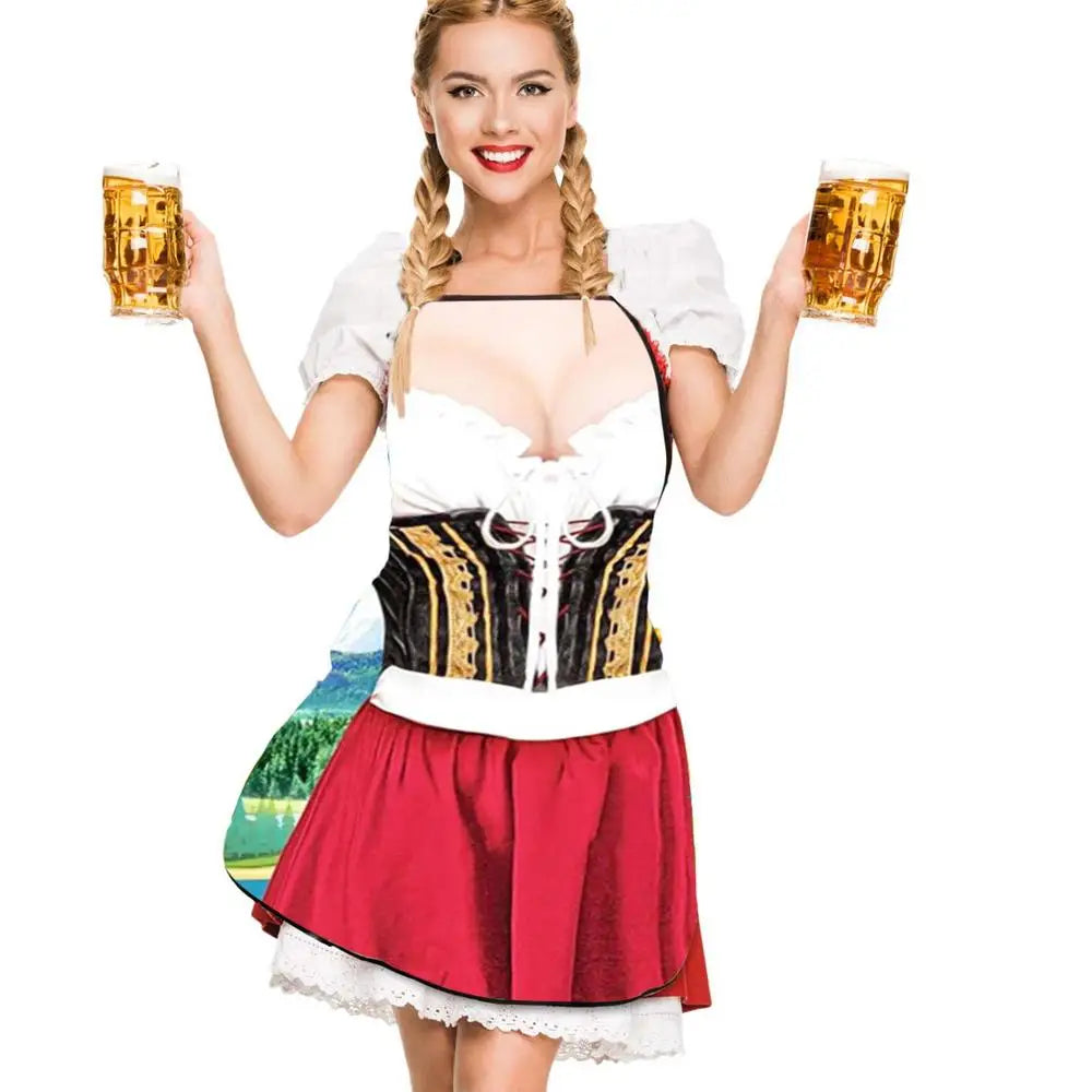 Funny Apron Super Muscle Kitchen Man Women Cooking Aprons Oktoberfest Bavarian Apron Adult Cozinha Tablier Cuisine Pinafore