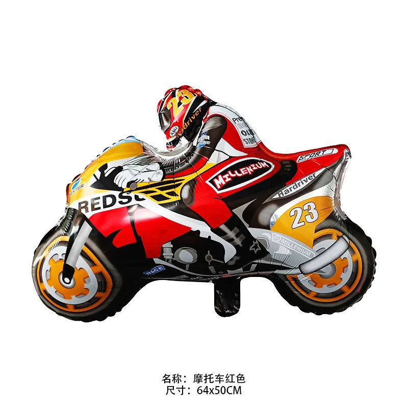 40Inch Checkered 1 2 3 4 5 6 Large Black White Number Balloon Motorcycle Racing Two Fast Race Car Birthday Party Supplies
