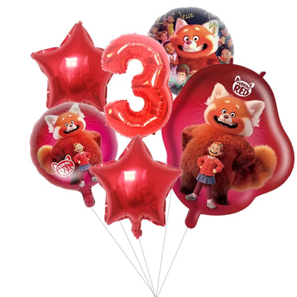 Disney Turning Red Party Supplies Paper Napkin Tablecloth Plates Balloons Panda Theme Baby Shower Kids Birthday Party Decoration