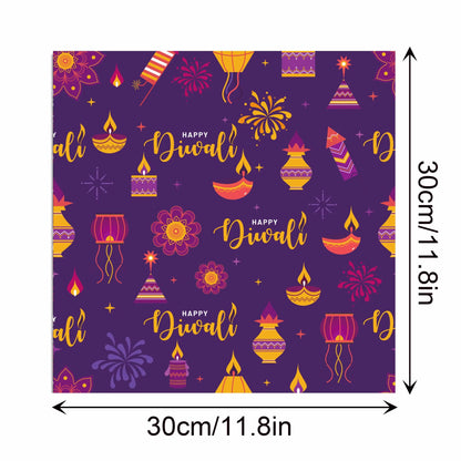 24pcs Indian Diwali DIY Craft Paper Party Gifts Decorative Packing Craft Wrapping Papers 30*30cm