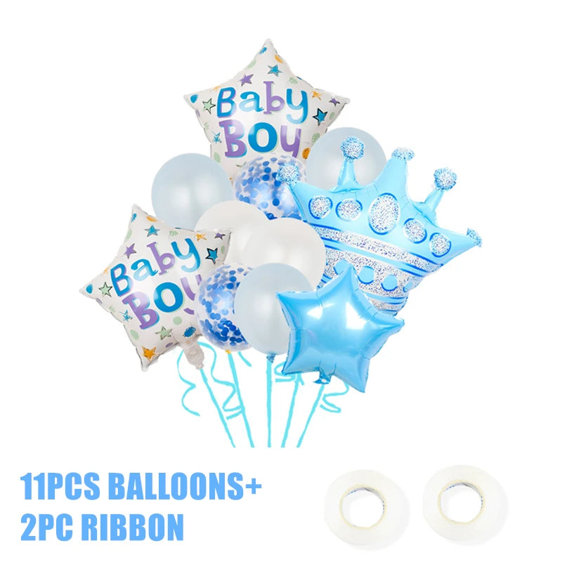 Boy Or Girl Gender Reveal Disposable Tableware Plate Cup Banner Balloons Baby Shower Gender Reveal Party Decorations