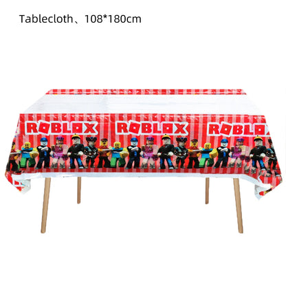 Roblox Birthday Party Decorations Supplie Roblox Game Celebration Party Balloons Disposable Tableware Cup Plate Baby Shower Toys