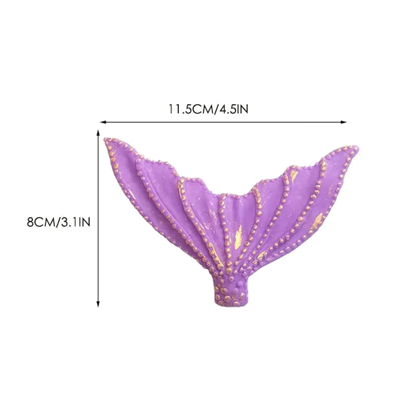 Mermaid Tail Cake Toppers Under the Sea Cake Decoration Seashell Sea Star Cake Topper for Birthday Baby Shower Wedding Cake Deco