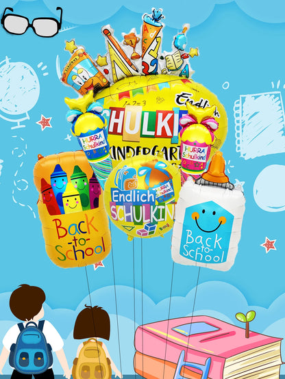 2026 Back To School Foil Balloons Set School Opening Day Decoration Back to School Campus Classroom Decoration
