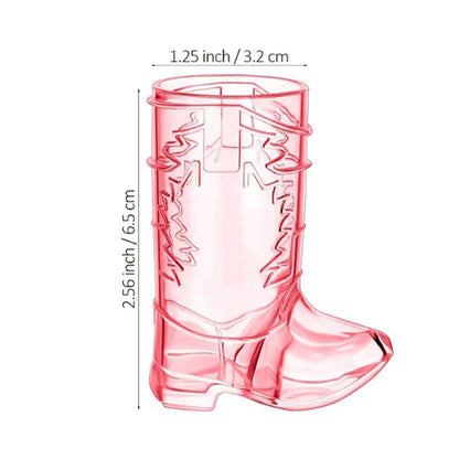 Mini Western Cowboy Boot Shot Glasses Cowgirl Cute Doll Hat Plastic Boot Cups Cowboy Birthday Supplies Bachelorette Party Favors