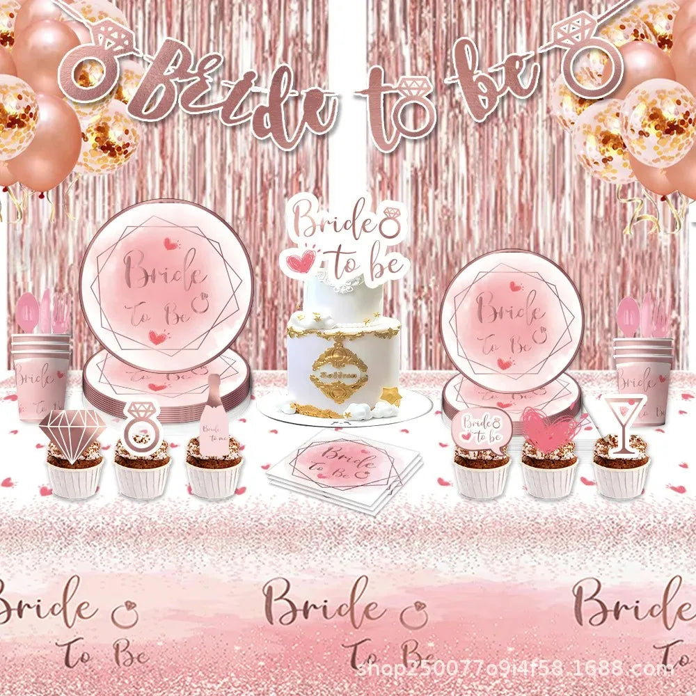 Bachelorette Party Decoration Disposable Tableware Dimond Ring Finger Napkins Bride To Be Bridal Shower Happy Hen Party Decors