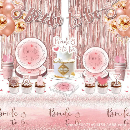 Bachelorette Party Decoration Disposable Tableware Dimond Ring Finger Napkins Bride To Be Bridal Shower Happy Hen Party Decors
