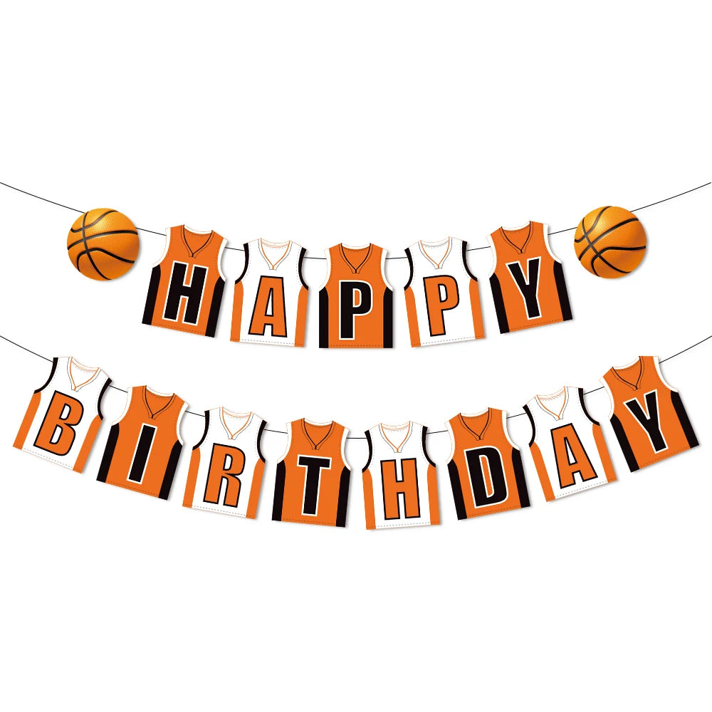 Basketball Cake Topper Happy Birthday Star T-shirt Ball Cupcake Toppers Baby Shower Kids Party Dessert DIY Baking Supplies Decor
