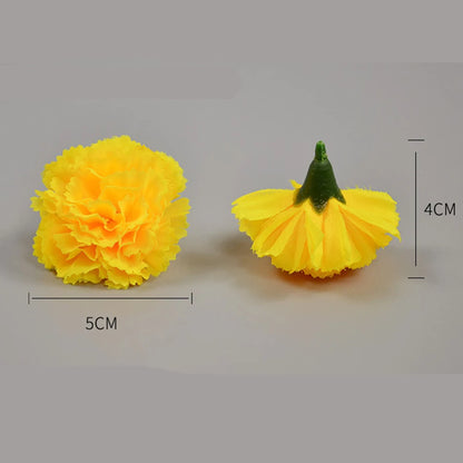 50Pcs Marigold Artificial Flower for Diwali Home Decor DIY Wreath Garland Craft Wedding Party Decoration