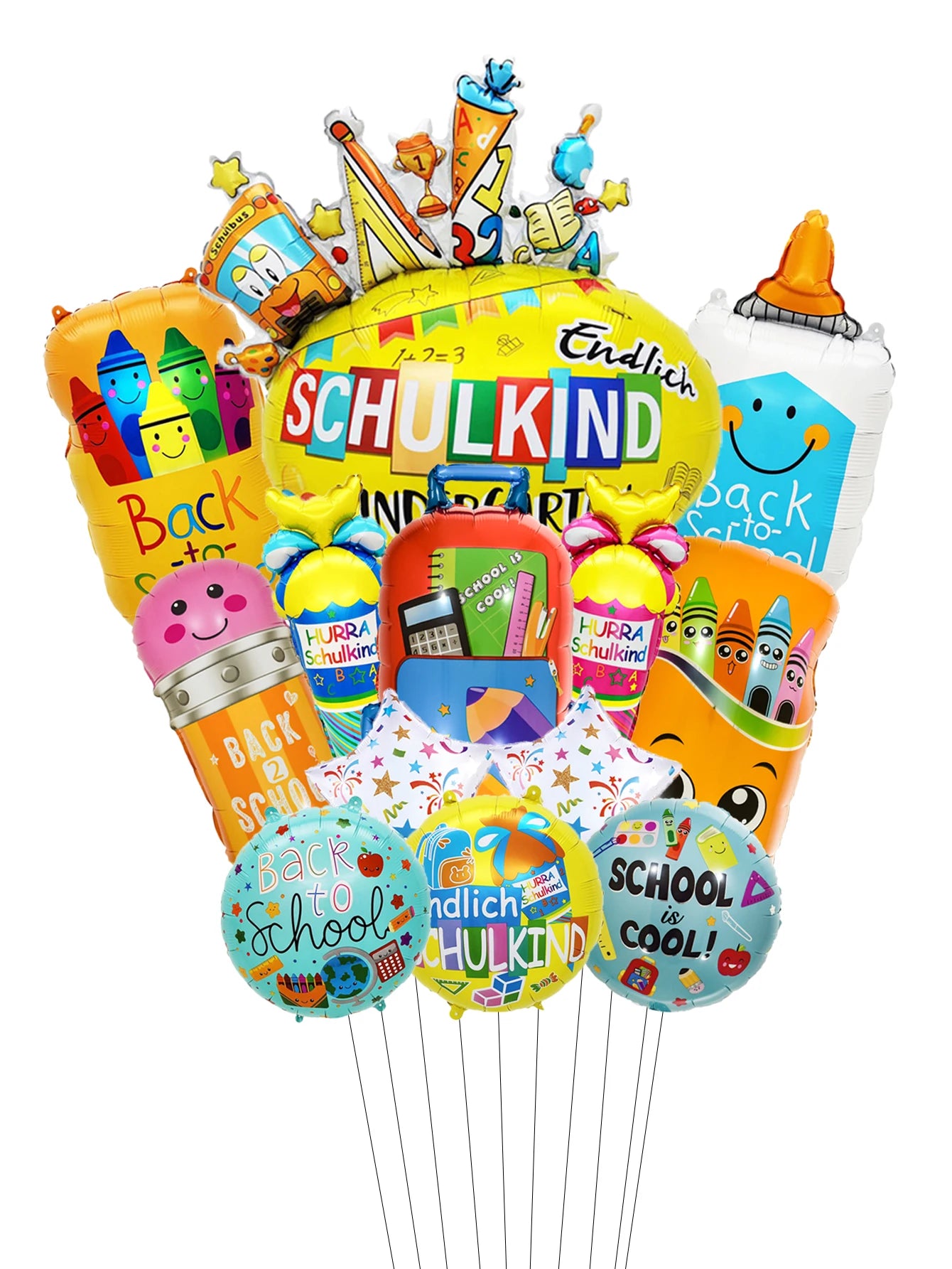 2026 Back To School Foil Balloons Set School Opening Day Decoration Back to School Campus Classroom Decoration
