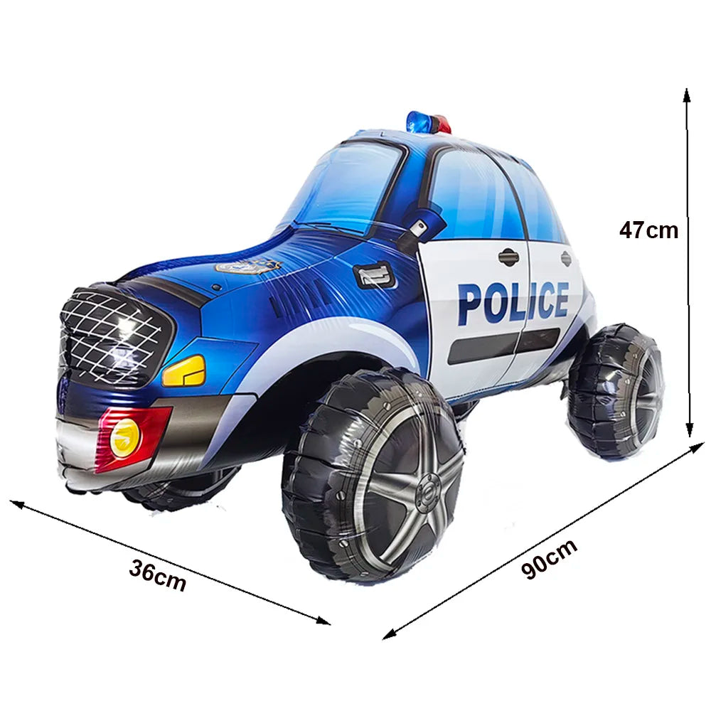 5th Birthday Police Party Blue Car Helicopter Foil Balloons for Boys Baby Shower Police Birthday Party Decoration
