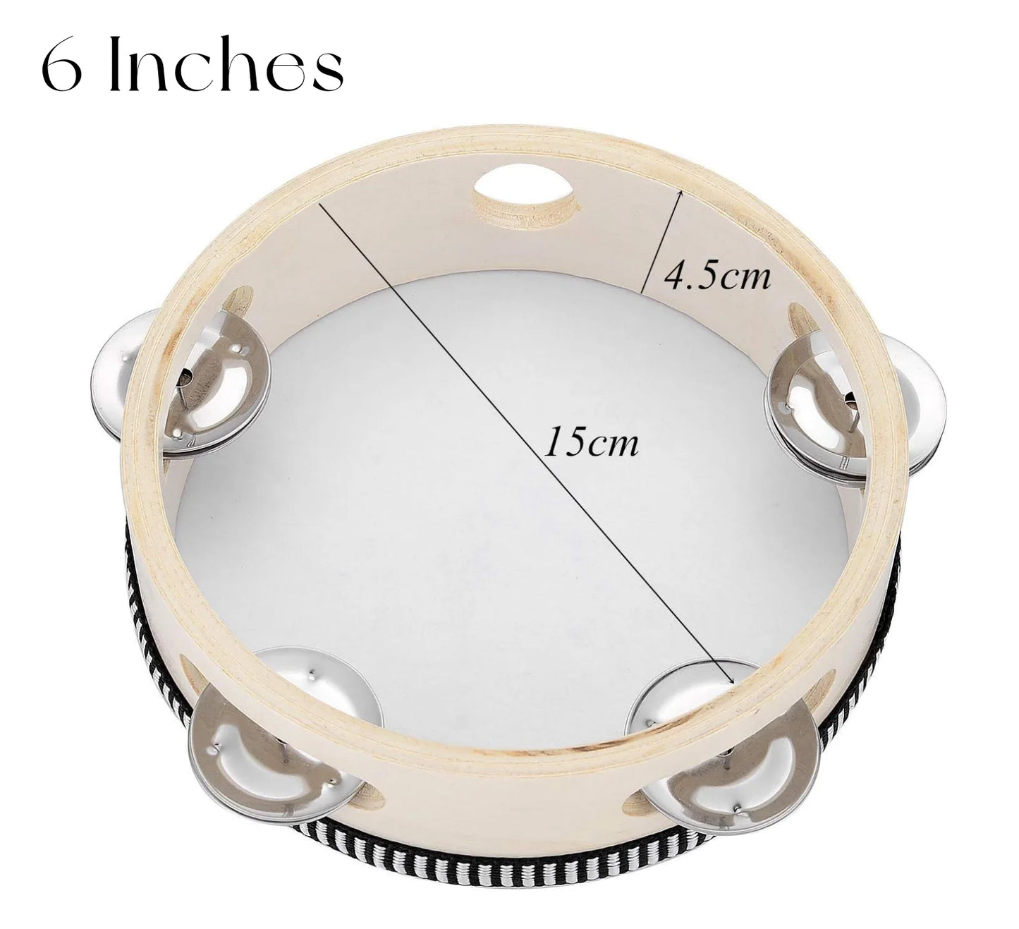 2-24PCS Wedding Tambourine Drum Noise Makers Hand Held Tambourine Single Row Metal Jingle Percussion Gift Church Party 4-8Inch