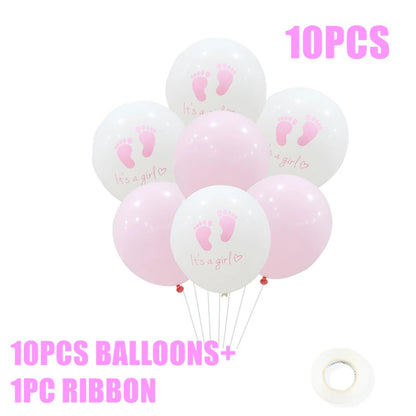 Boy Or Girl Gender Reveal Disposable Tableware Plate Cup Banner Balloons Baby Shower Gender Reveal Party Decorations