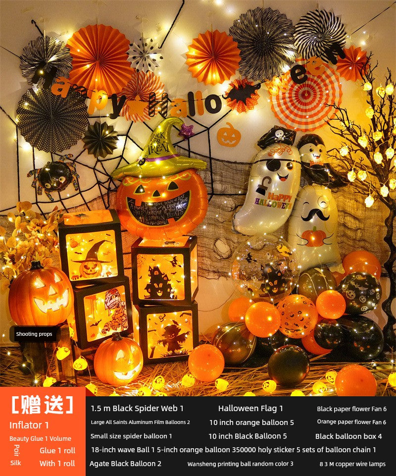 Background Wall Decoration Pumpkin Lamp Children Props Balloon