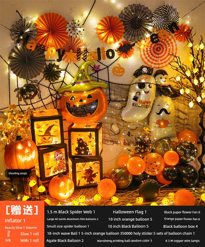 Background Wall Decoration Pumpkin Lamp Children Props Balloon