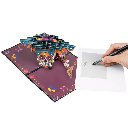 Dia de Muertos Pop Up Card, 3D Holiday Greeting Card, Dia de los Muertos Card, Day of the Dead Pop Up Card